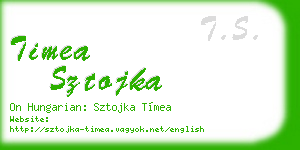 timea sztojka business card