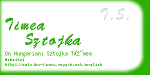 timea sztojka business card